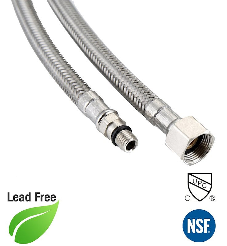 EZ-Fluid 1"/8"MIP X 3/8" COMP X 20", M10 Faucet Supply Line Connector | EZ-Fluid Plumbing Parts & Hardware