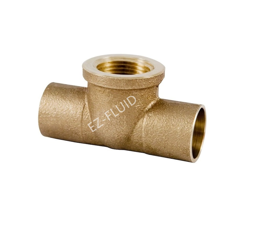EZ-Fluid 1"X1"X3/4" C X C X FIP BRASS TEE | EZ-Fluid Plumbing Parts & Hardware