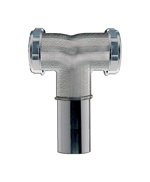 EZ-Fluid 1-1/2" "x 4" 3" Way Slip Tee Chrome Plated w/Brass Nut | EZ-Fluid Plumbing Parts & Hardware