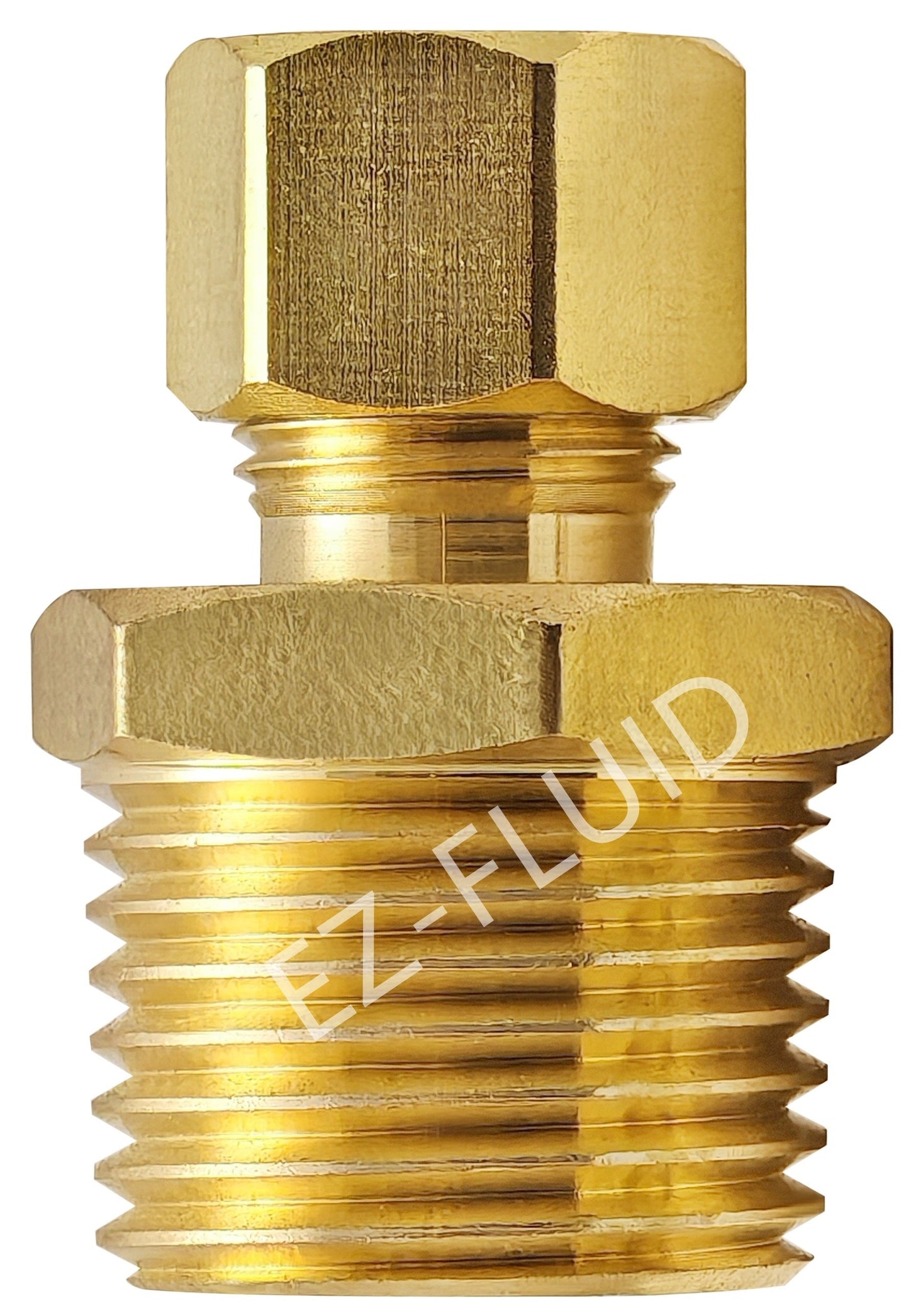EZ-Fluid 5/16" x 1/2" Brass Compression x Male Adapter LF | EZ-Fluid Plumbing Parts & Hardware