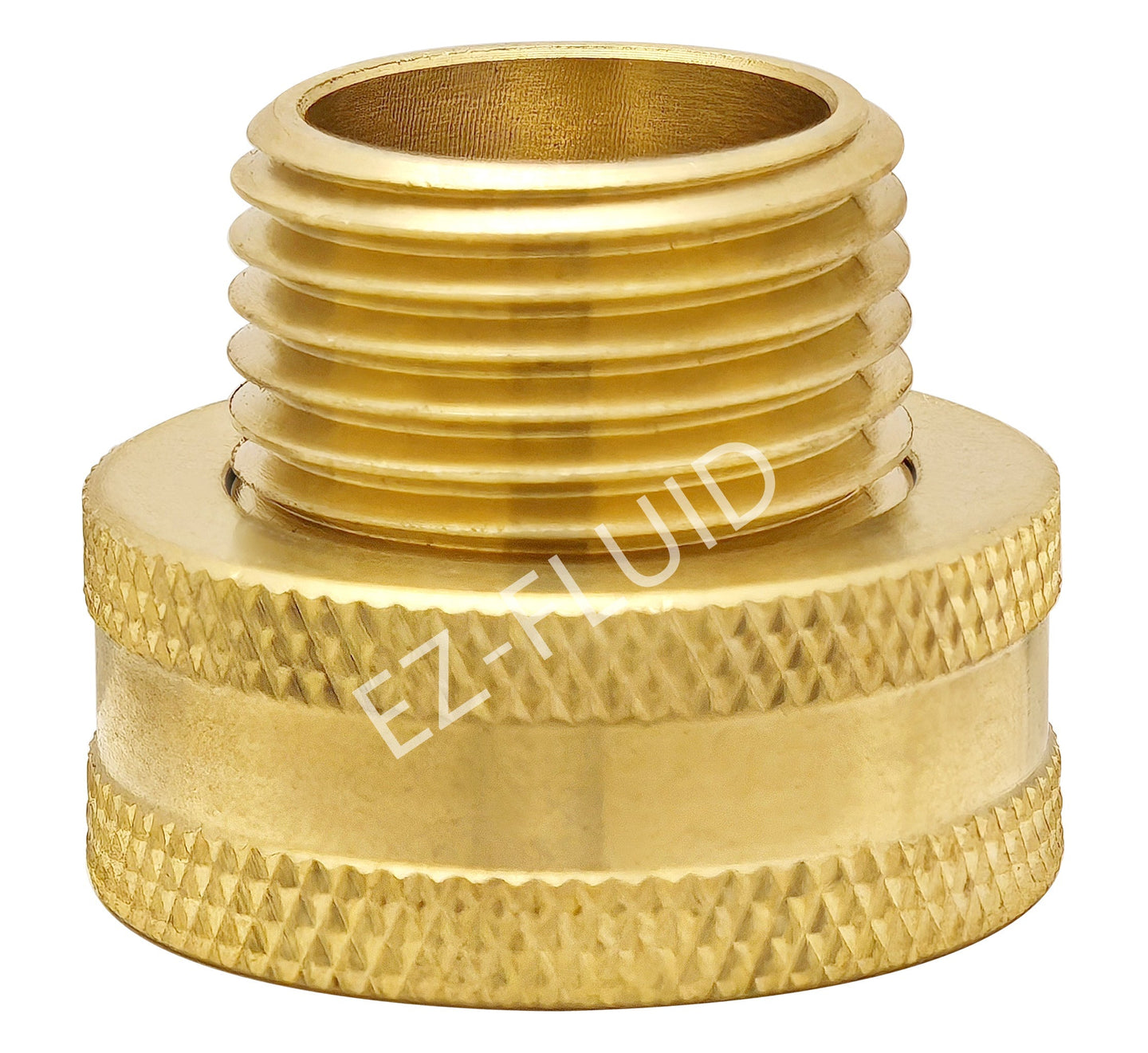 EZ-Fluid 3/4" FHT X 1/2"MIP Swivel Brass Garden Hose Adapter | EZ-Fluid Plumbing Parts & Hardware