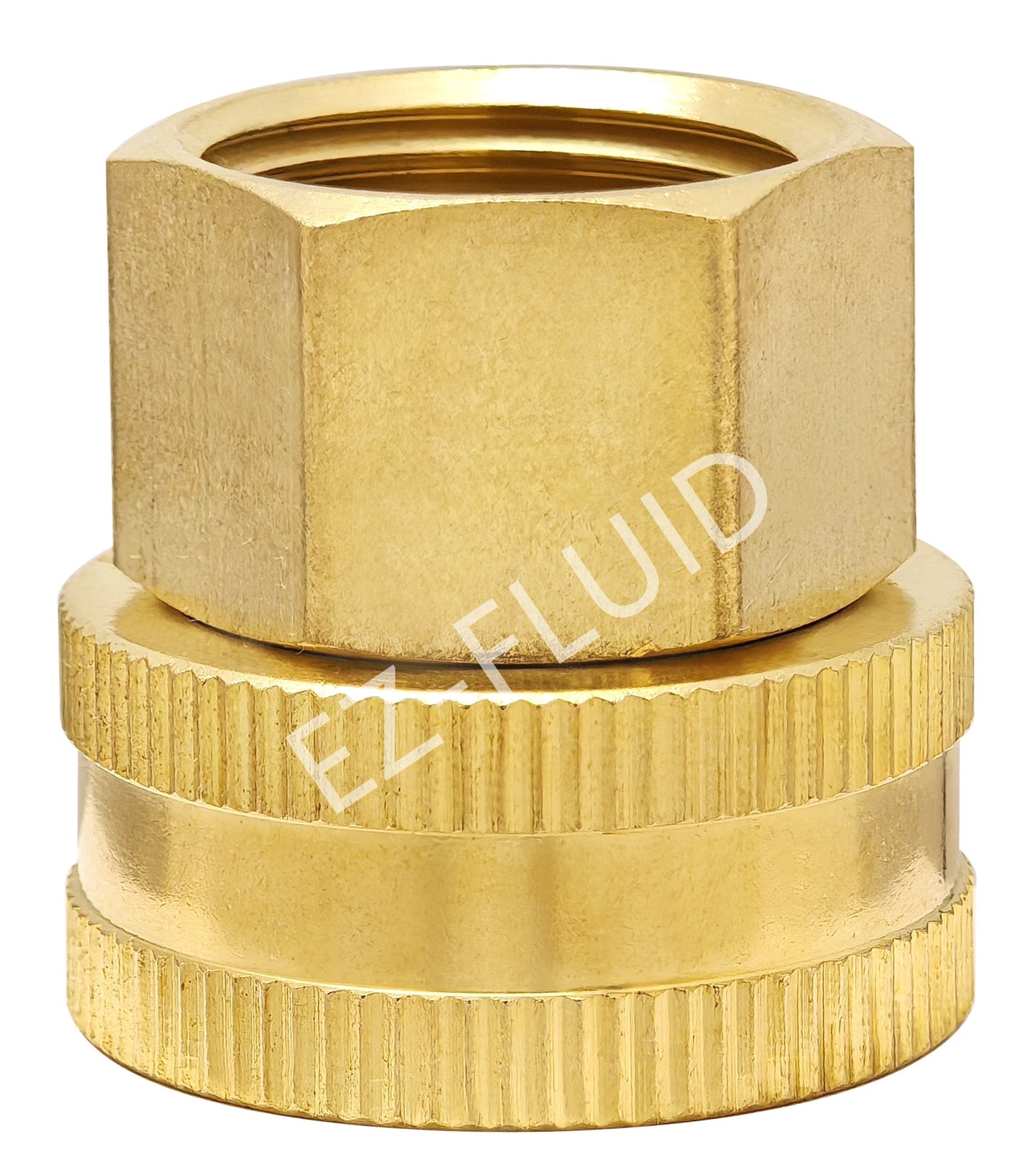 EZ-Fluid 3/4" FHT X 1/2" FIP Swivel Brass Garden Hose Adapter | EZ-Fluid Plumbing Parts & Hardware