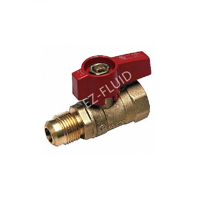EZ-Fluid 1/2" OD Flare X 1/2" FIP Brass Gas Valve | EZ-Fluid Plumbing Parts & Hardware