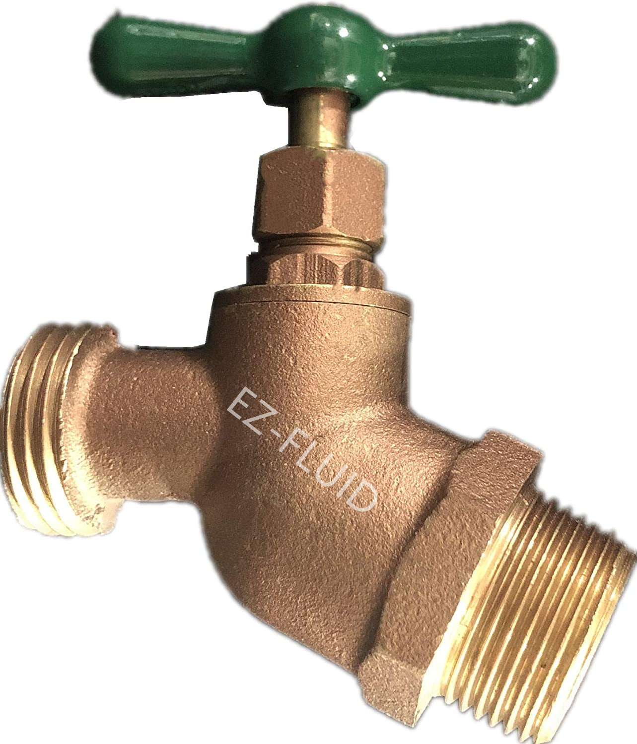 EZ-Fluid Heavy Pattern Male 3/4"MIP X 3/4"MHT No-Kink Hose Bibb | EZ-Fluid Plumbing Parts & Hardware