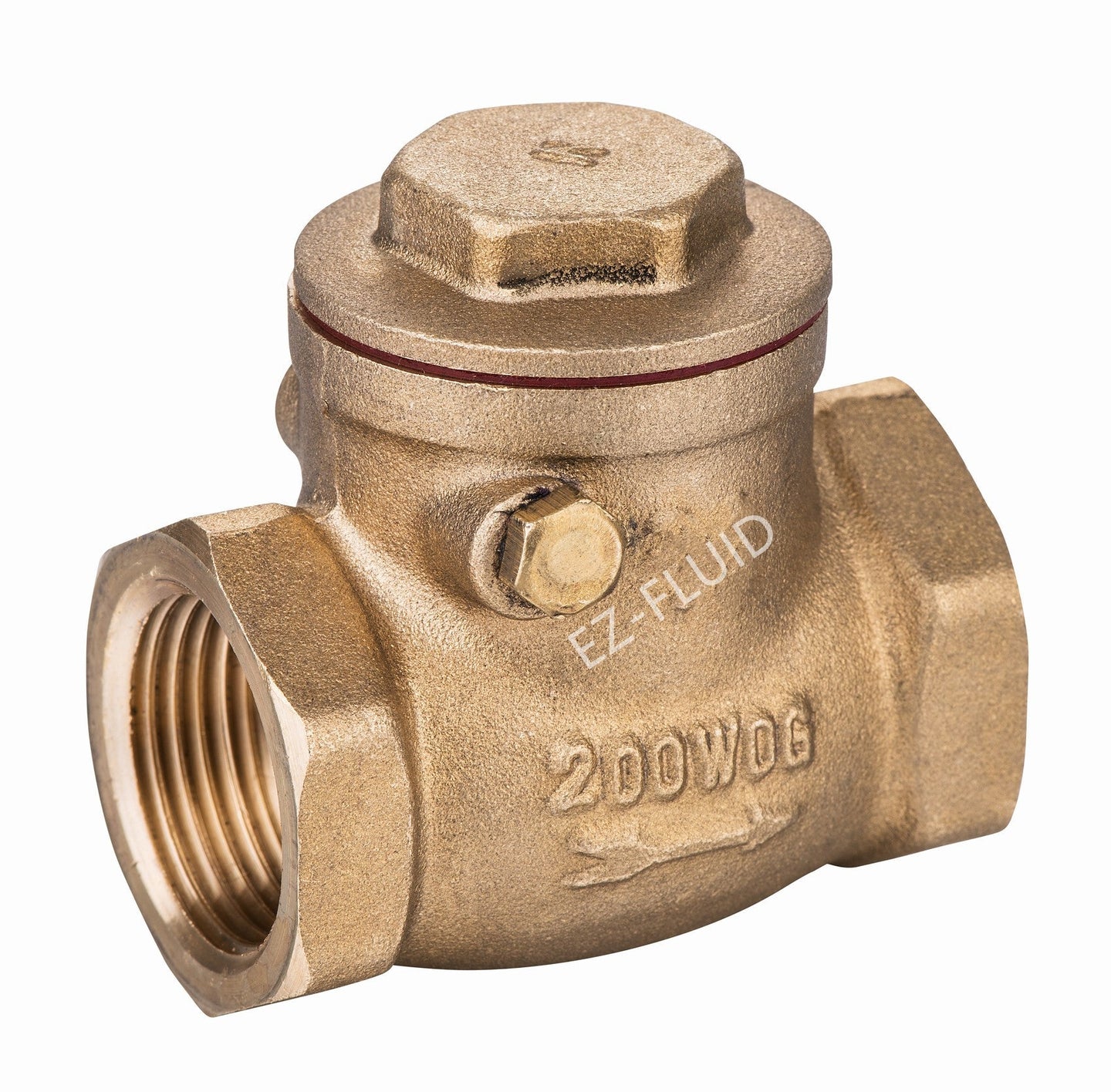 EZ-Fluid 2" Threaded Swing Check Valve Brass | EZ-Fluid Plumbing Parts & Hardware
