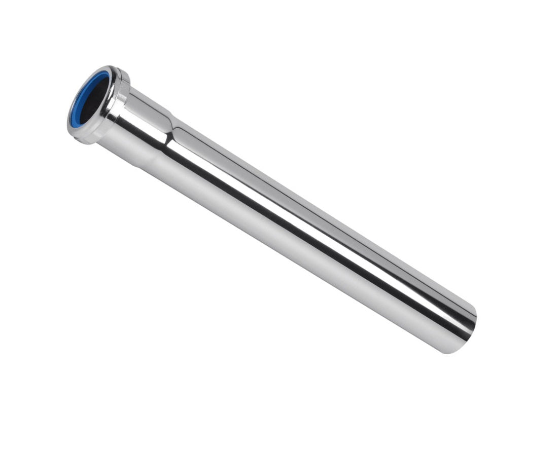 EZ-Fluid 1-1/4"X 6" 17GA Brass SJ Extension Tube Chrome Plated w/Brass Nut | EZ-Fluid Plumbing Parts & Hardware