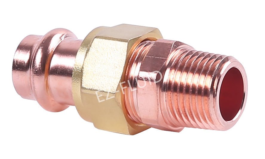 EZ-Fluid 2" Press X MPT COPPER PRESS MALE UNION | EZ-Fluid Plumbing Parts & Hardware