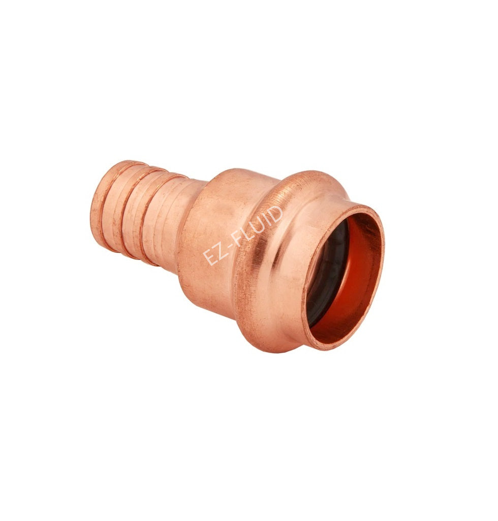 EZ-Fluid 1/2" Crimp PEX F1807 X P COPPER PRESS PEX ADAPTER | EZ-Fluid Plumbing Parts & Hardware