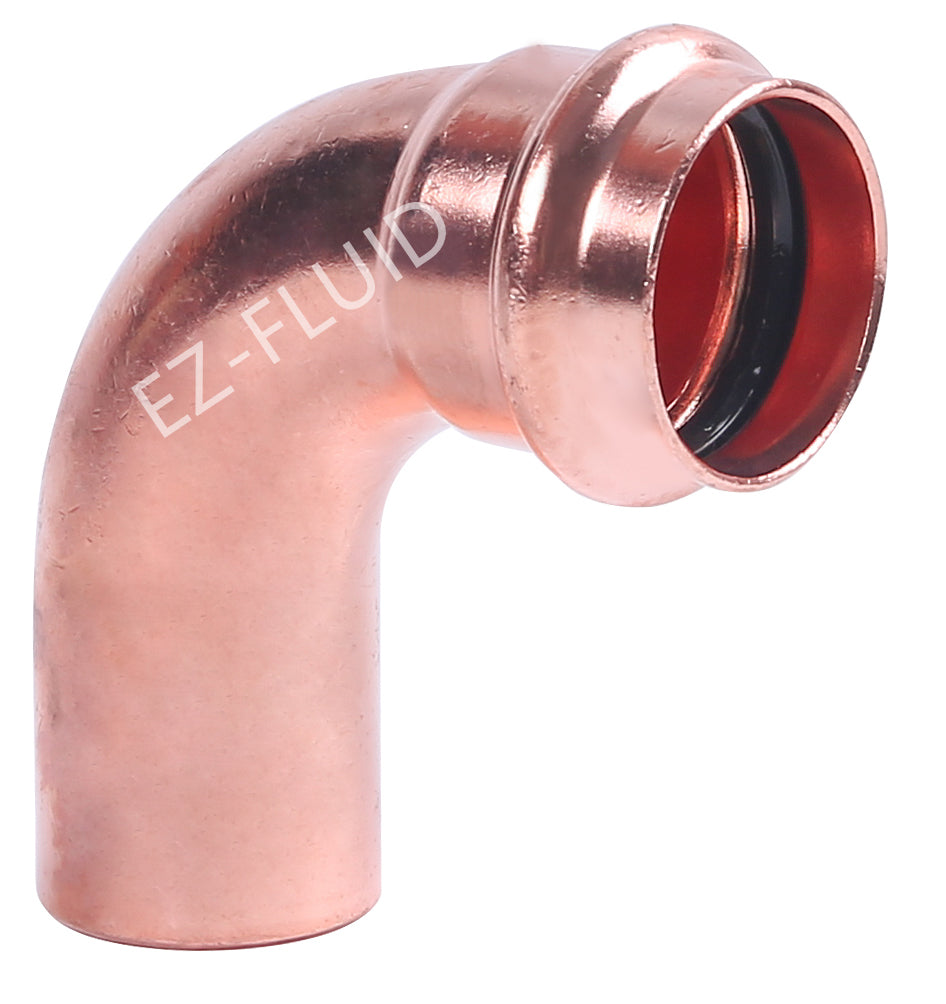 EZ-Fluid 1" Press X FTG COPPER PRESS 90 Degree LR STREET ELBOW | EZ-Fluid Plumbing Parts & Hardware