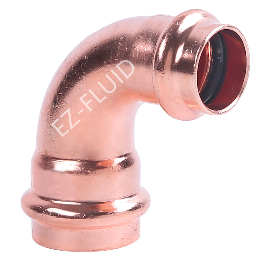 EZ-Fluid 3/4" X 1/2" Press X Press COPPER PRESS 90 Degree REDUCING ELBOW | EZ-Fluid Plumbing Parts & Hardware