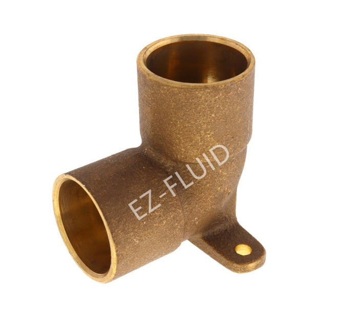 EZ-Fluid 1/2"C X C Drop Ear Elbow 90 Copper Brass | EZ-Fluid Plumbing Parts & Hardware
