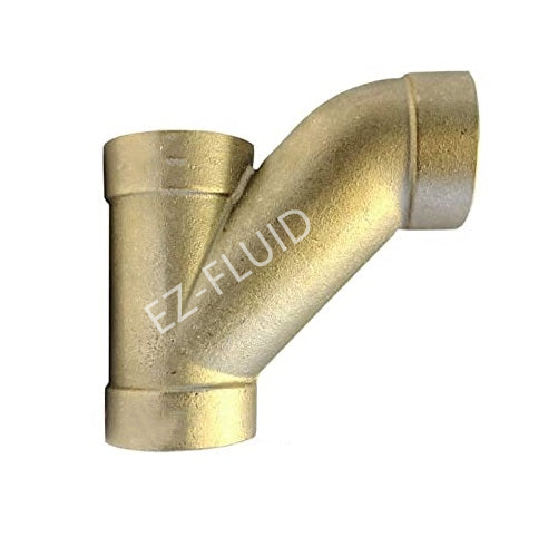EZ-Fluid 2" X1-1/2" X 2" DWV BRASS LONG TURN T-Y COMBO C X C X C Sweat Solder | EZ-Fluid Plumbing Parts & Hardware