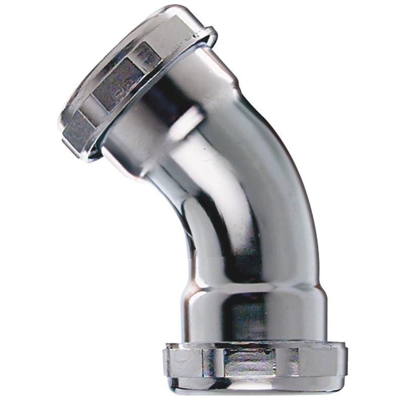 EZ-Fluid 1-1/2" 17GA Brass 45 Degree Repair ELBOW w/Brass Nut | EZ-Fluid Plumbing Parts & Hardware