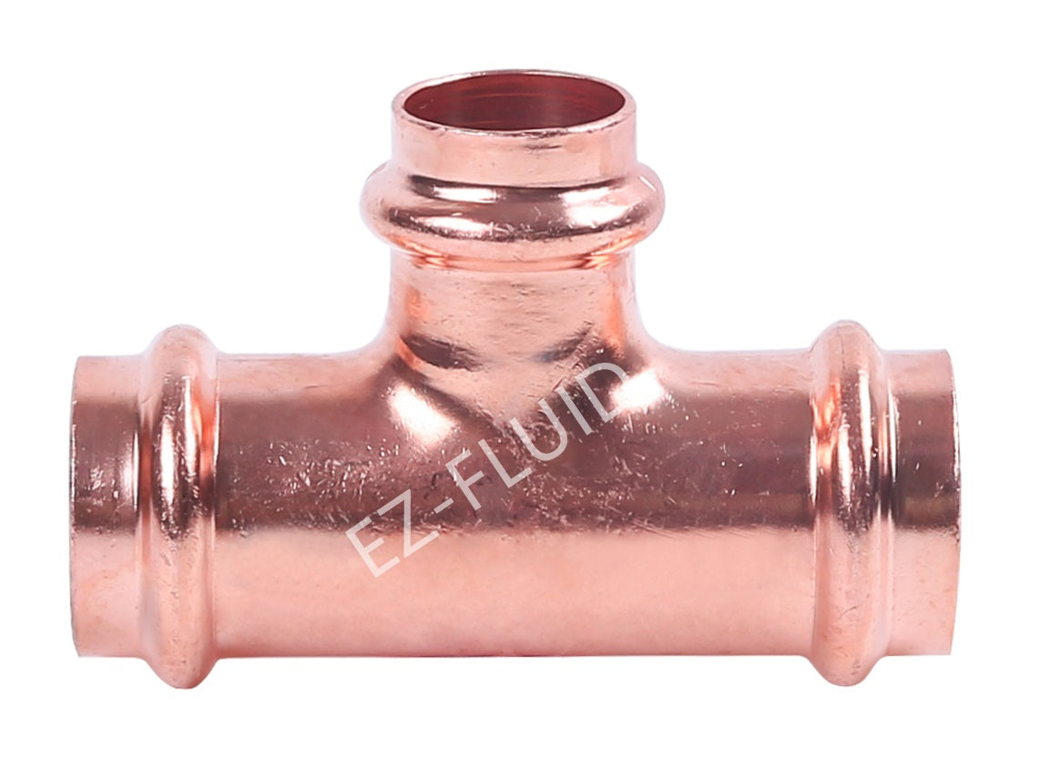 EZ-Fluid 1-1/4" X 1-1/4" X 1/2" Press X Press X Press COPPER PRESS TEE REDUCER | EZ-Fluid Plumbing Parts & Hardware