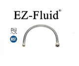 EZ-Fluid (1) 9" Water Supply Line,1/2" Fip x 3/8" Comp LF,Brass Nuts,Universal Stainless Steel Braided Faucet Water Supply Line Connector,Water Supply Hose Connector Lines,Kitchen,Bath Sink Faucet