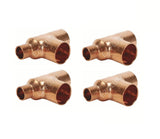 EZ-FLUID Plumbing 1/2" X 1/2" X 3/4" C X C X C Copper Reducing Tee,LF Pressure Copper Reducer Tee Fittings with Sweat Solder Connection for Residential,Commercial Copper Pipe (10)