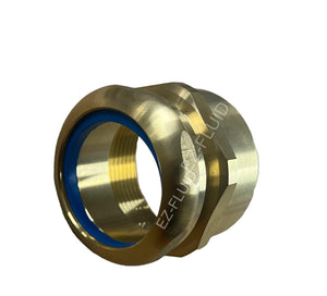 EZ-Fluid 1-1/2" MIP x 1-1/2 "OD Brass Heavy Duty Male Trap Adapter Connector with Slip Joint Connection and Brass Nut and Heavy Duty Blue Washer