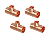 EZ-FLUID Plumbing 1-1/4" x 1/2" x 1-1/4" C X C X C Copper Reducing Tee,LF Pressure Copper Reducer Tee Fittings with Sweat Solder Connection for Residential,Commercial Copper Pipe (4)