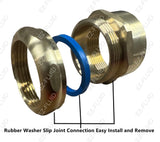 EZ-Fluid 1-1/2" MIP x 1-1/2 "OD Brass Heavy Duty Male Trap Adapter Connector with Slip Joint Connection and Brass Nut and Heavy Duty Blue Washer