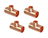 EZ-FLUID Plumbing 1/2" X 1/2" X 3/4" C X C X C Copper Reducing Tee,LF Pressure Copper Reducer Tee Fittings with Sweat Solder Connection for Residential,Commercial Copper Pipe (10)