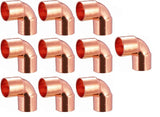 EZ-FLUID Plumbing 1/2" C X C LF Short Radius Copper 90 Degree Elbow Pressure Copper Fitting with Sweat Solder Connection for Residential,Commercial.