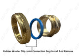 EZ-Fluid 1-1/2" MIP x 1-1/2 "OD Brass Heavy Duty Male Trap Adapter Connector with Slip Joint Connection and Brass Nut and Heavy Duty Blue Washer