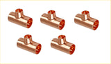 EZ-FLUID Plumbing 1-1/2" x 1-1/2" x 1" C X C X C Copper Reducing Tee,LF Pressure Copper Reducer Tee Fittings with Sweat Solder Connection for Residential,Commercial Copper Pipe (5)