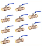 EZ-Fluid 1/2" Push Fit Heavy Duty LF Brass Full Port Water Stop Shut Off Ball Valve, Push to Connect PE-RT, CPVC, Copper,Pex Tubing,Quarter Turn (1-Pack)