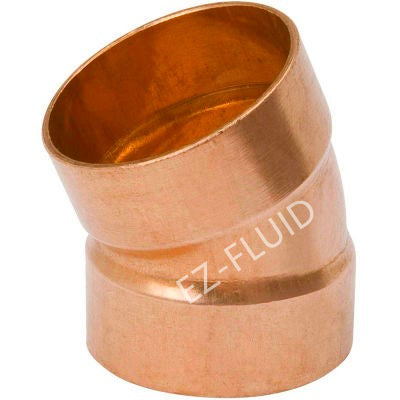 EZ-Fluid 1-1/2" C X C Sweat 22-1/2 ELBOW DWV COPPER WROT | EZ-Fluid Plumbing Parts & Hardware 