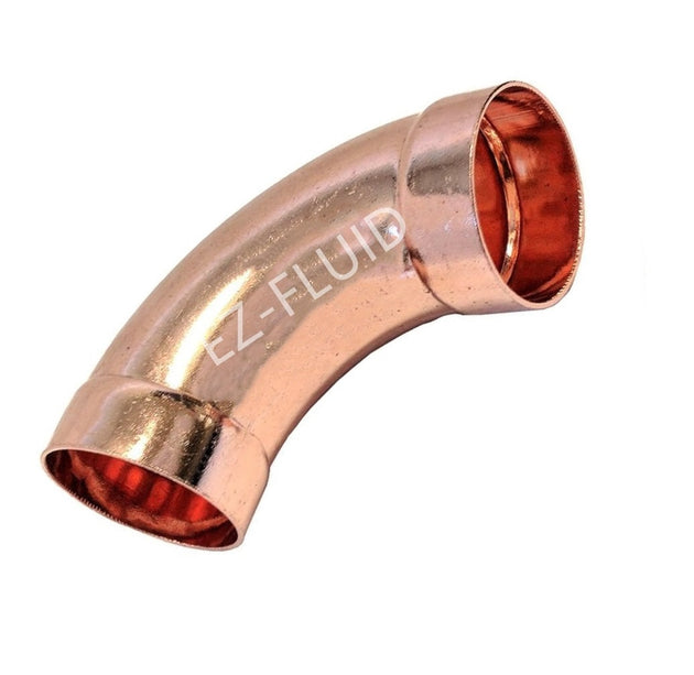 EZ-Fluid 1-1/2" C X C Sweat 90 ELBOW LONG RADIUS DWV COPPER WROT | EZ-Fluid Plumbing Parts & Hardware 