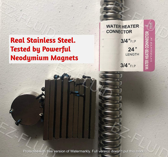 EZ-Fluid 1-1/2" FIP X 1-1/2"FIP X 18" Full Port S.S Corrugated Water Heater Supply Line Connector | EZ-Fluid Plumbing Parts & Hardware 
