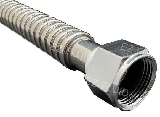 EZ-Fluid 1-1/4"FIP X 1"FIP X 24" Full Port S.S. Corrugated Water Heater Supply Line Connector | EZ-Fluid Plumbing Parts & Hardware 
