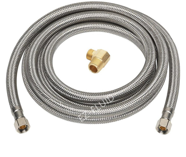 EZ-Fluid 3/8" COMP X 3/8" COMP X 72" Dishwasher Supply Line Connectorw/Elbow | EZ-Fluid Plumbing Parts & Hardware 