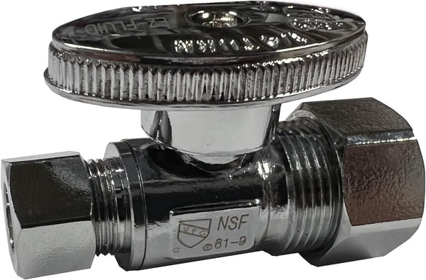 EZ-Fluid 3/8"OD Comp X 5/8"OD(1/2"Nom.) Comp,1/4 Turn Straight Stop Valve | EZ-Fluid Plumbing Parts & Hardware 