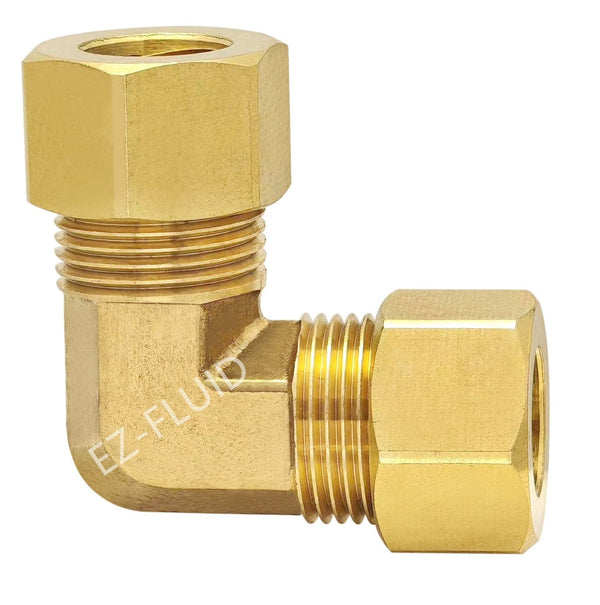 EZ-Fluid 5/8" Brass Compression Elbow LF | EZ-Fluid Plumbing Parts & Hardware 
