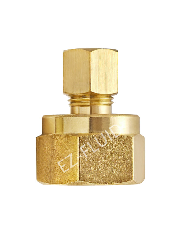 EZ-Fluid 1/4" Comp. x 1/2" FIP Brass Compression x Female Adapter LF | EZ-Fluid Plumbing Parts & Hardware 