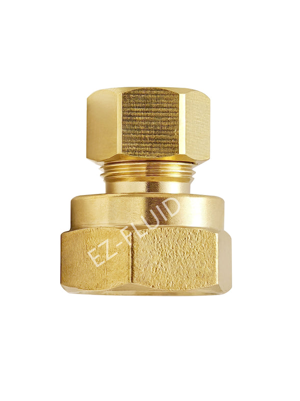 EZ-Fluid 3/8" Comp. x 3/8" FIP Brass Compression x Female Adapter LF | EZ-Fluid Plumbing Parts & Hardware 