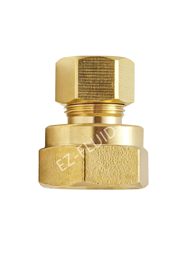 EZ-Fluid 3/8" Comp. x 3/8" FIP Brass Compression x Female Adapter LF | EZ-Fluid Plumbing Parts & Hardware 