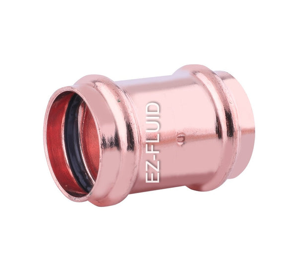 EZ-Fluid 1/2" Press X Press COPPER PRESS COUPLING WITH STOP | EZ-Fluid Plumbing Parts & Hardware 