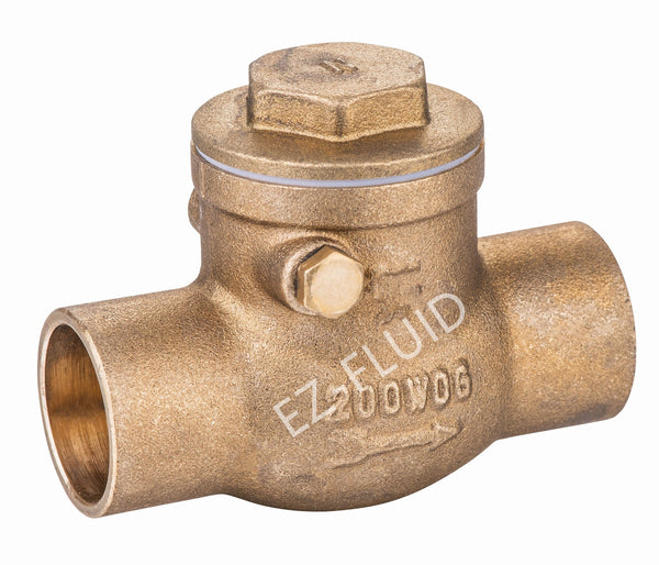 EZ-Fluid 3/4" C X C Swing CheckValve Brass | EZ-Fluid Plumbing Parts & Hardware 