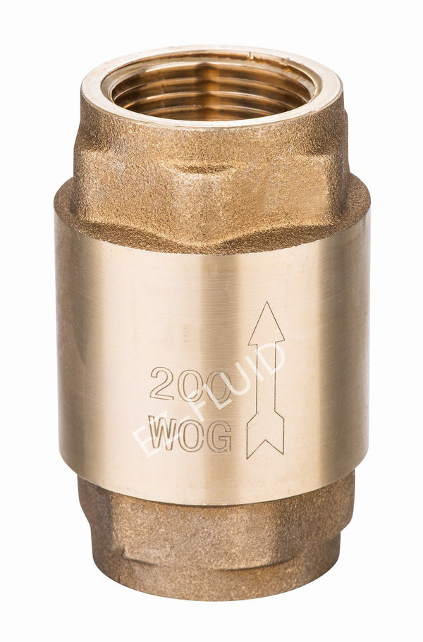 EZ-Fluid 1-1/4" Threaded Spring Loaded Check Valve Brass | EZ-Fluid Plumbing Parts & Hardware 