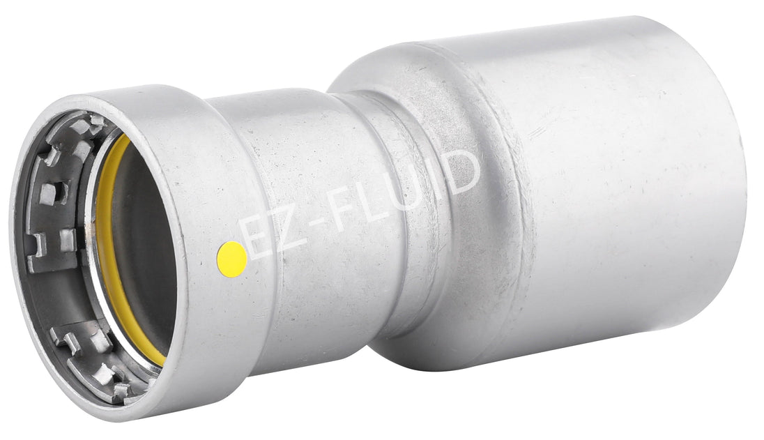 EZ-Fluid 1-1/2" X 3/4" FTG X Press Carbon Steel Press Mega Type PressG BUSHING REDUCER (HNBR) For Gas | EZ-Fluid Plumbing Parts & Hardware 