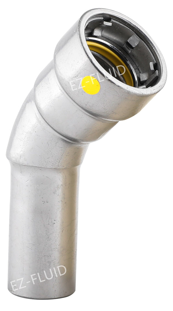 EZ-Fluid 2" Press X FTG PRESS 45 Degree STREET ELBOW (HNBR) Carbon Steel Mega PressG Type For Gas | EZ-Fluid Plumbing Parts & Hardware 