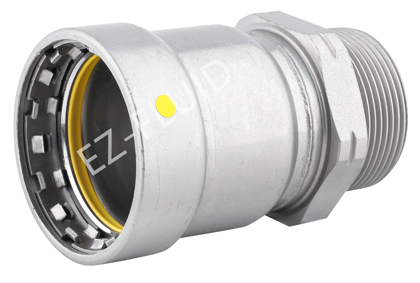 EZ-Fluid 1/2" X 1/2" Press X MPT PRESS MALE ADAPTER (HNBR) Carbon Steel Mega PressG Type For Gas | EZ-Fluid Plumbing Parts & Hardware 