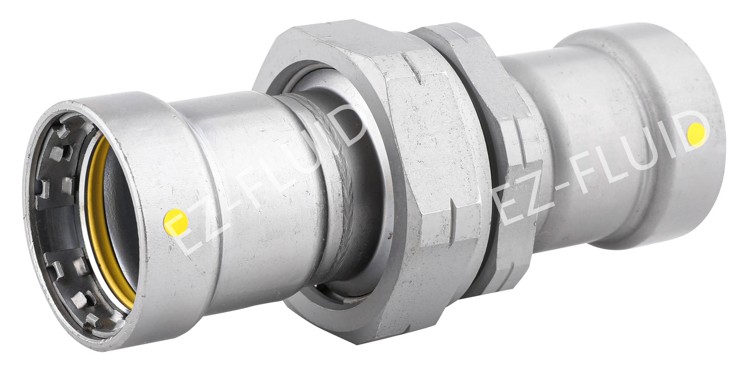 EZ-Fluid 1-1/4" Carbon Steel Press Mega Type PressG UNION (HNBR) For Gas | EZ-Fluid Plumbing Parts & Hardware 