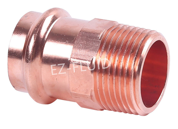 EZ-Fluid 2" Press X MPT COPPER PRESS MALE ADAPTER | EZ-Fluid Plumbing Parts & Hardware 