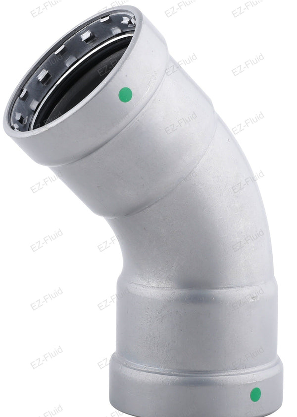 EZ-Fluid 1" Carbon Steel Mega Press Type PRESS 45 Degree ELBOW (EPDM) | EZ-Fluid Plumbing Parts & Hardware 