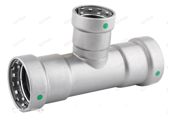 EZ-Fluid 1-1/2" X 1-1/2" X 1/2" Carbon Steel Mega Press Type X P PRESS TEE REDUCER (EPDM) | EZ-Fluid Plumbing Parts & Hardware 