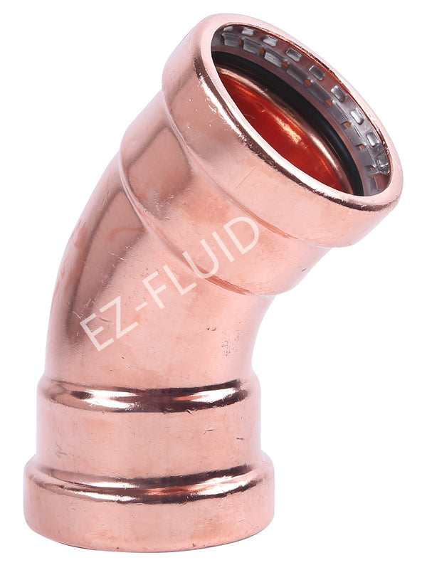 EZ-Fluid 3" Press X Press COPPER PRESS XL 45 Degree ELBOW | EZ-Fluid Plumbing Parts & Hardware 