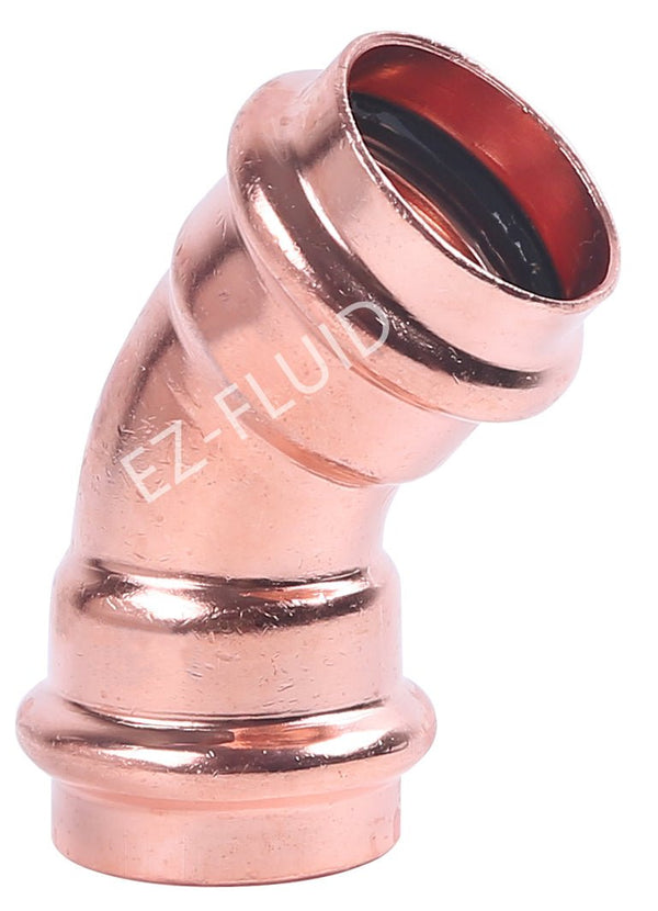 EZ-Fluid 1/2" Press X Press COPPER PRESS 45 Degree ELBOW | EZ-Fluid Plumbing Parts & Hardware 